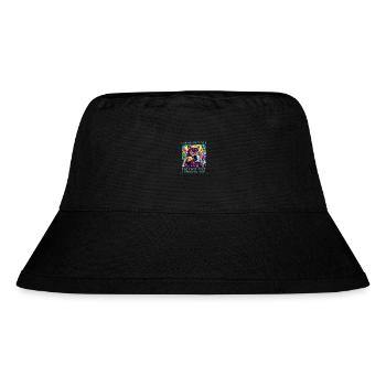 Kaffee & Katzen: eine himmlische Mischung! - Stanley/Stella recycelter Bucket Hat - Schwarz - Vorne