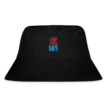 I like to ride bikes - Stanley/Stella Recycled Bucket Hat - black - Front