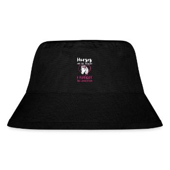 Horses Are The Answer I Forgot The Question Pferde - Stanley/Stella Recycled Bucket Hat - black - Front