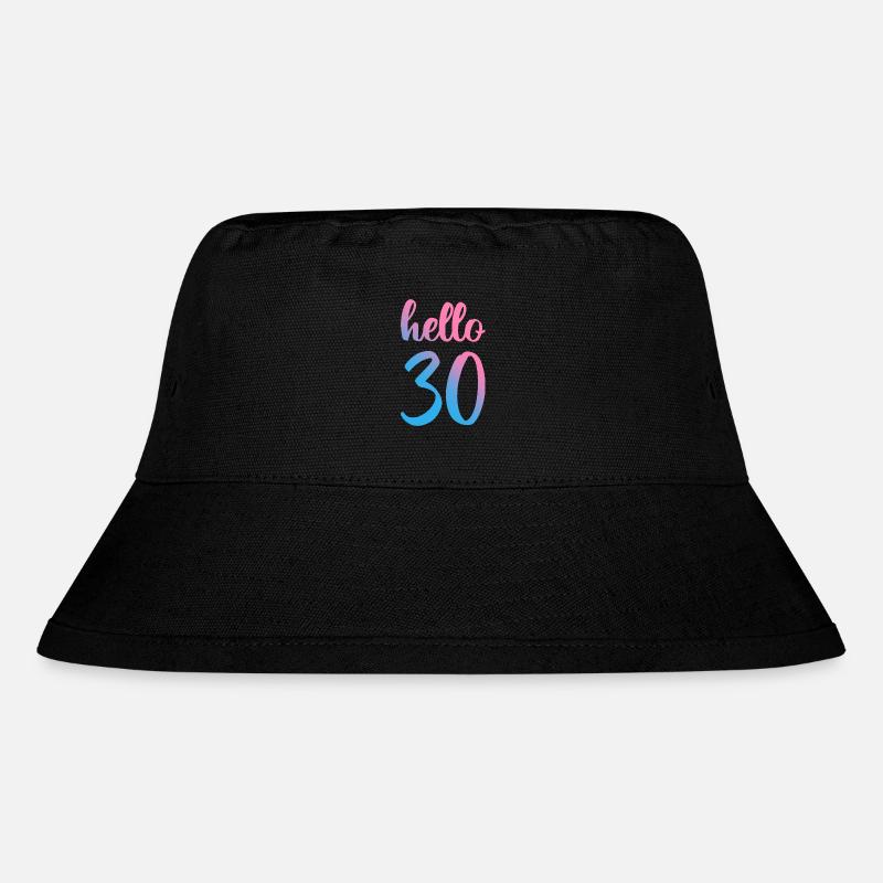 Hello Thirty II - 30th Birthday Gift - Stanley/Stella Recycled Bucket Hat - black
