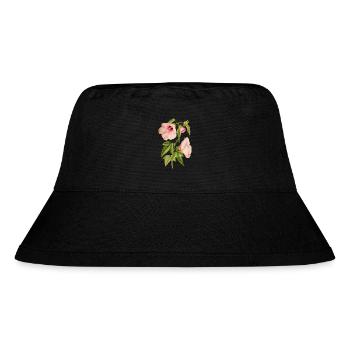 Hibiscus, illustration botanique dans un style vintage - Bob recyclé Stanley/Stella - noir - Devant