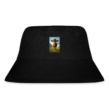 Süsse Baby Kuh auf einer Blumenwiese Poster - Stanley/Stella recycelter Bucket Hat - Schwarz - Vorne