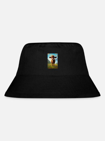 Süsse Baby Kuh auf einer Blumenwiese Poster - Stanley/Stella recycelter Bucket Hat - Schwarz