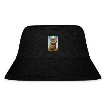 Niedliche Katze im Blumenfeld - Stanley/Stella recycelter Bucket Hat - Schwarz - Vorne