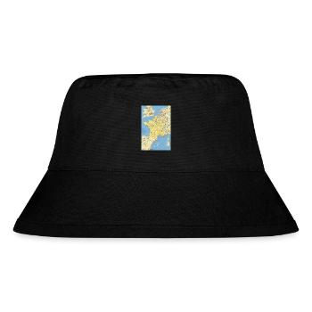 France map with cities, roads, rivers, lakes - Stanley/Stella Recycled Bucket Hat - black - Front
