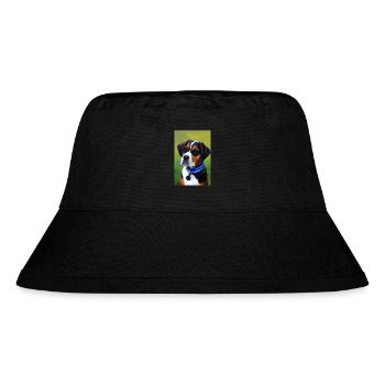 Hunde Bild - Stanley/Stella recycelter Bucket Hat - Schwarz - Vorne