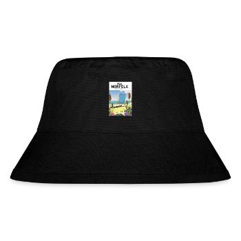 Norfolk Seaside Travel Poster - Stanley/Stella recycelter Bucket Hat - Schwarz - Vorne