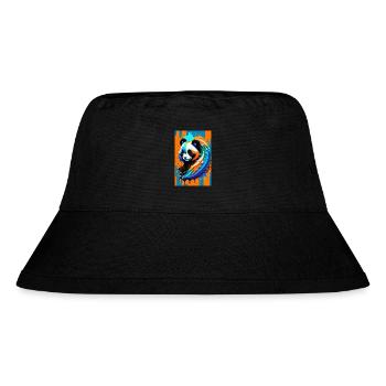 Buntes Kunst Potrait Panda 1 - Stanley/Stella recycelter Bucket Hat - Schwarz - Vorne