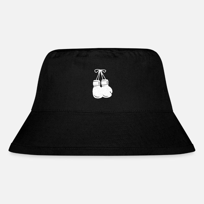 Boxhandschuhe weiß - Stanley/Stella recycelter Bucket Hat - Schwarz
