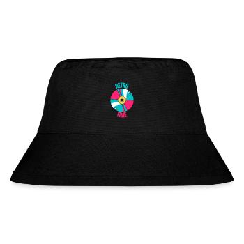 Retro-Zeit - Stanley/Stella recycelter Bucket Hat - Schwarz - Vorne