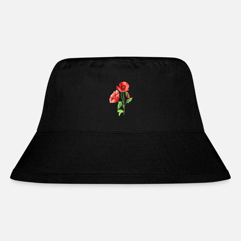Flowers - Stanley/Stella Recycled Bucket Hat - black