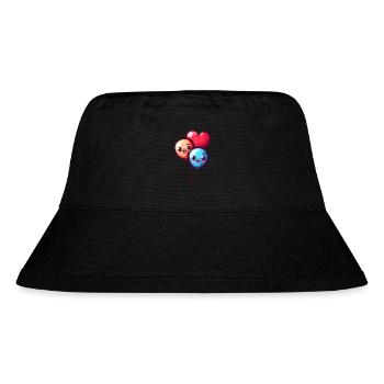 Ballon Herzen auch für Kinder und Geburtstage - Stanley/Stella recycelter Bucket Hat - Schwarz - Vorne