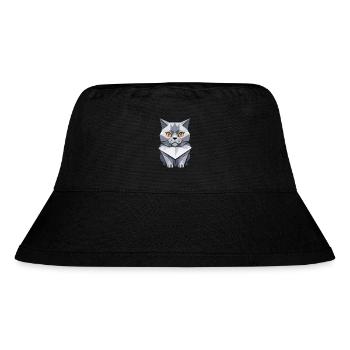 British Shorthair Cat Origami - Stanley/Stella Recycled Bucket Hat - black - Front