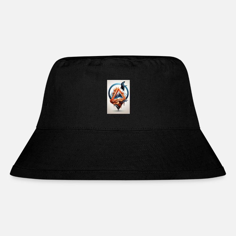 Eagle on melting mountains - Stanley/Stella Recycled Bucket Hat - black