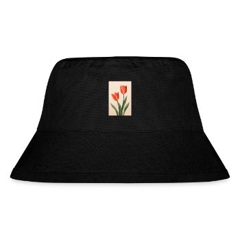 Boho Botanical Tulips - Stanley/Stella Recycled Bucket Hat - black - Front