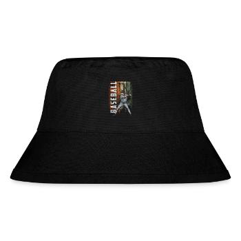 Baseball Ball Spieler Pitchen - Stanley/Stella recycelter Bucket Hat - Schwarz - Vorne