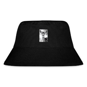 Tranquil Deer in Snowy Forest - Stanley/Stella Recycled Bucket Hat - black - Front