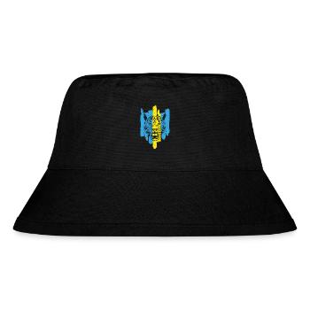 Schneeleopard National Souvenir Kasachstan - Stanley/Stella recycelter Bucket Hat - Schwarz - Vorne