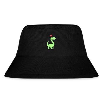 Dinosaurier Brontosaurus Weihnachtsmann - Stanley/Stella recycelter Bucket Hat - Schwarz - Vorne