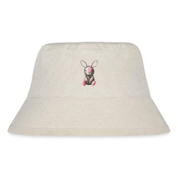 Rosa Häschen - Stanley/Stella recycelter Bucket Hat - Naturweiß - Vorne