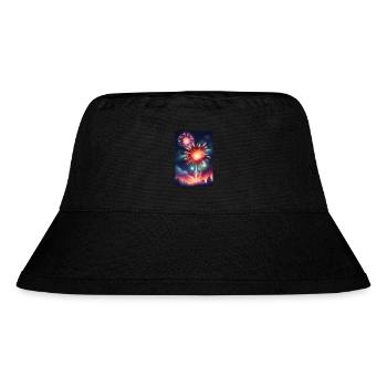 Erstaunliches Silvesterfeuerwerk - Stanley/Stella recycelter Bucket Hat - Schwarz - Vorne