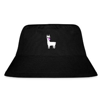 Lama kaut Kaugummi Kaugummiblase blasen Alpaka - Stanley/Stella recycelter Bucket Hat - Schwarz - Vorne