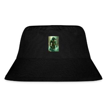 Sobek, krokodilköpfiger Gott im Nil - Stanley/Stella recycelter Bucket Hat - Schwarz - Vorne