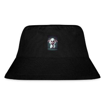 Mürrischer Cartoon-Ziegenstarrer - Stanley/Stella recycelter Bucket Hat - Schwarz - Vorne