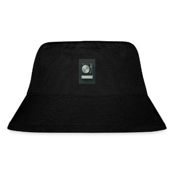 Minimalistischer Retro-Plattenspieler - Stanley/Stella recycelter Bucket Hat - Schwarz - Vorne
