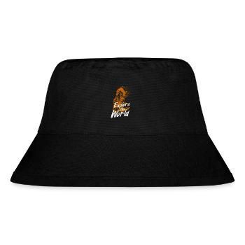 Explore the World Orange Mural with Indian - Stanley/Stella Recycled Bucket Hat - black - Front