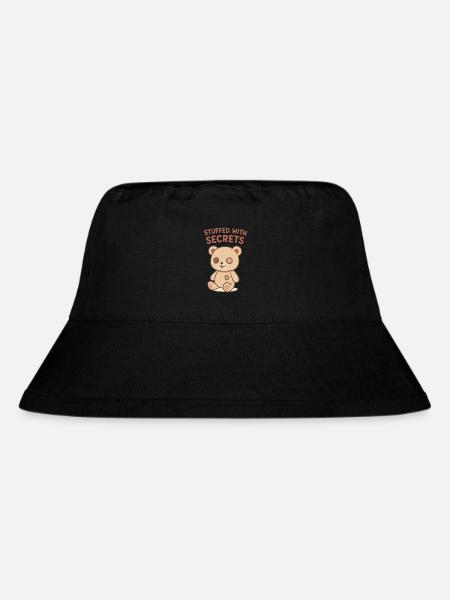 Stuffed With Secrets Bear - Stanley/Stella Recycled Bucket Hat - black