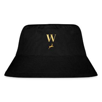 Buchstabe w Goldener Hirsch - Geschenkidee - Stanley/Stella recycelter Bucket Hat - Schwarz - Vorne