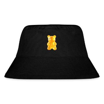 Goldglänzender Gummibär - Stanley/Stella recycelter Bucket Hat - Schwarz - Vorne