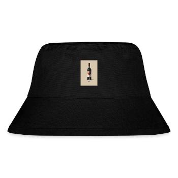 Wein Design minimalistisch läuft Spruch - Stanley/Stella recycelter Bucket Hat - Schwarz - Vorne