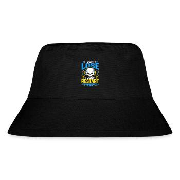 I Dont Lose I Just Restart Gaming - Stanley/Stella recycelter Bucket Hat - Schwarz - Vorne