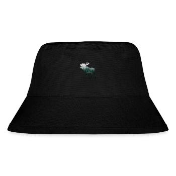 Elch Camping Jäger Naturfreund T-Shirt Geschenk - Stanley/Stella recycelter Bucket Hat - Schwarz - Vorne