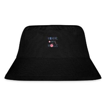 Komme was Wolle - Stanley/Stella recycelter Bucket Hat - Schwarz - Vorne