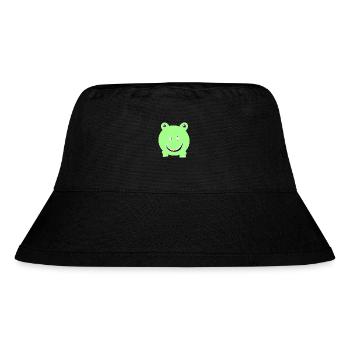 Runder Frosch - Stanley/Stella recycelter Bucket Hat - Schwarz - Vorne