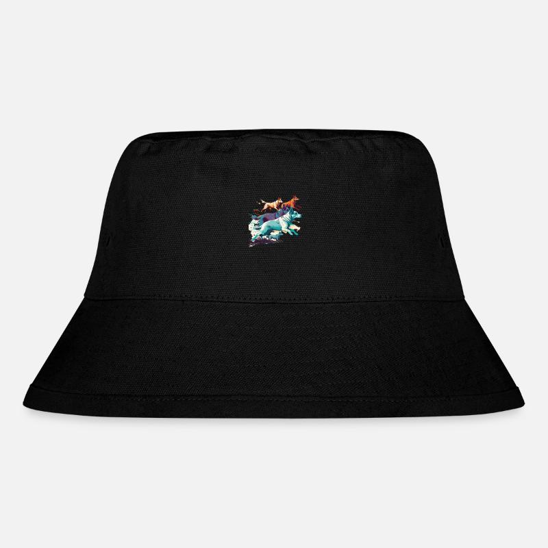 Bunte Hunde - Hunde Gruppe - Stanley/Stella recycelter Bucket Hat - Schwarz