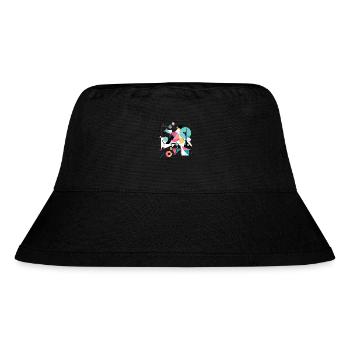 Abstraktes Design - Stanley/Stella recycelter Bucket Hat - Schwarz - Vorne