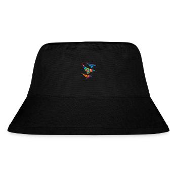 Buckelwale Tie Dye - Stanley/Stella recycelter Bucket Hat - Schwarz - Vorne