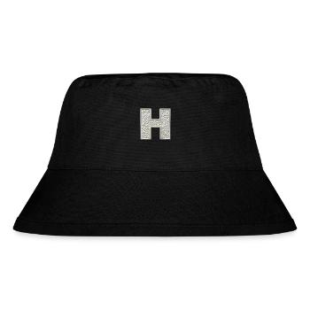 H, letter, letter H, initial, initial H, monogram, - Stanley/Stella Recycled Bucket Hat - black - Front