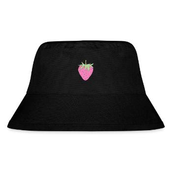 Erdbeere - Stanley/Stella recycelter Bucket Hat - Schwarz - Vorne