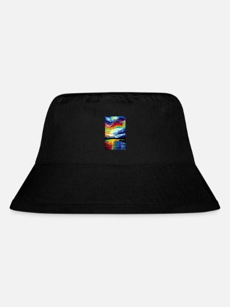 Regenbogen Horizont - Stanley/Stella recycelter Bucket Hat - Schwarz