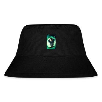 Surfing Green Space Owl - Stanley/Stella recycelter Bucket Hat - Schwarz - Vorne