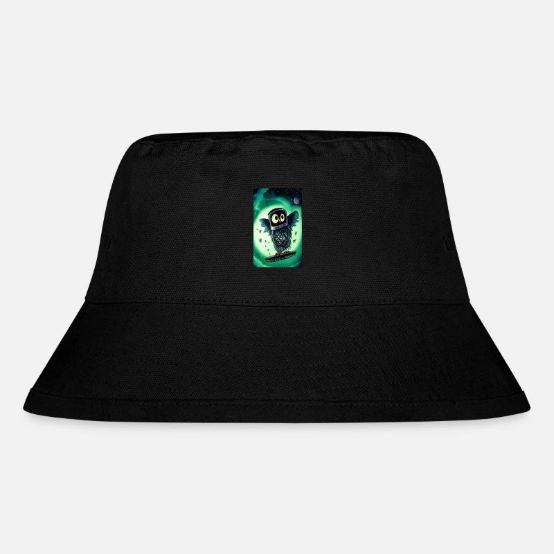 Surfing Green Space Owl - Stanley/Stella recycelter Bucket Hat - Schwarz