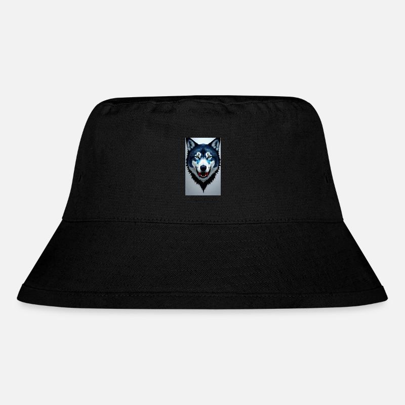 blauer Wolf - Stanley/Stella recycelter Bucket Hat - Schwarz