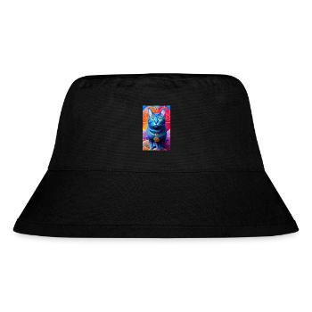 Schöne kurzhaarige Hauskatze - Stanley/Stella recycelter Bucket Hat - Schwarz - Vorne