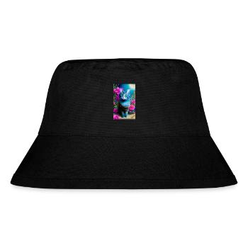 Entzückende kurzhaarige Hauskatze - Stanley/Stella recycelter Bucket Hat - Schwarz - Vorne