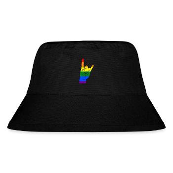 Rock On: Pride Colors Metal Sign - Stanley/Stella Recycled Bucket Hat - black - Front